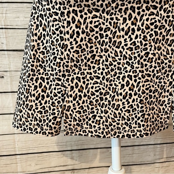 Topshop Women's Bengaline Mini Skirt in Tan Leopard Print Brown Size: 8 NWT - Picture 7 of 13
